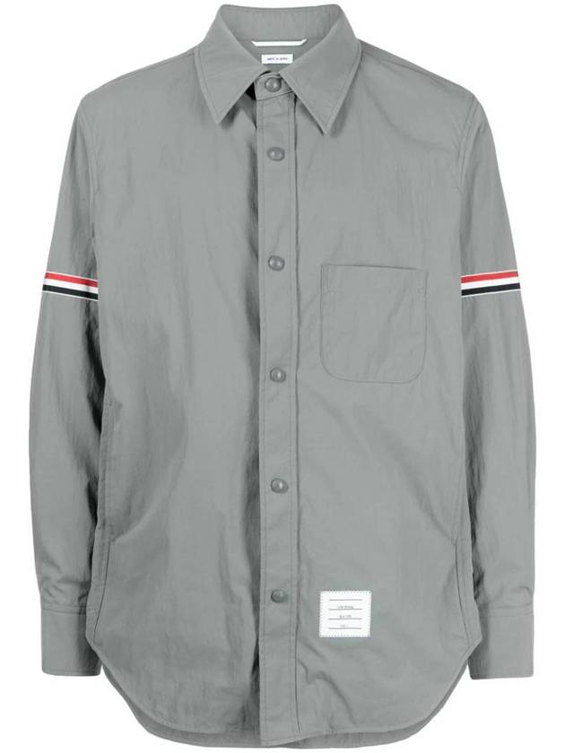 Three Stripes Armband Nylon Long Sleeve Shirt Grey - THOM BROWNE - BALAAN 2