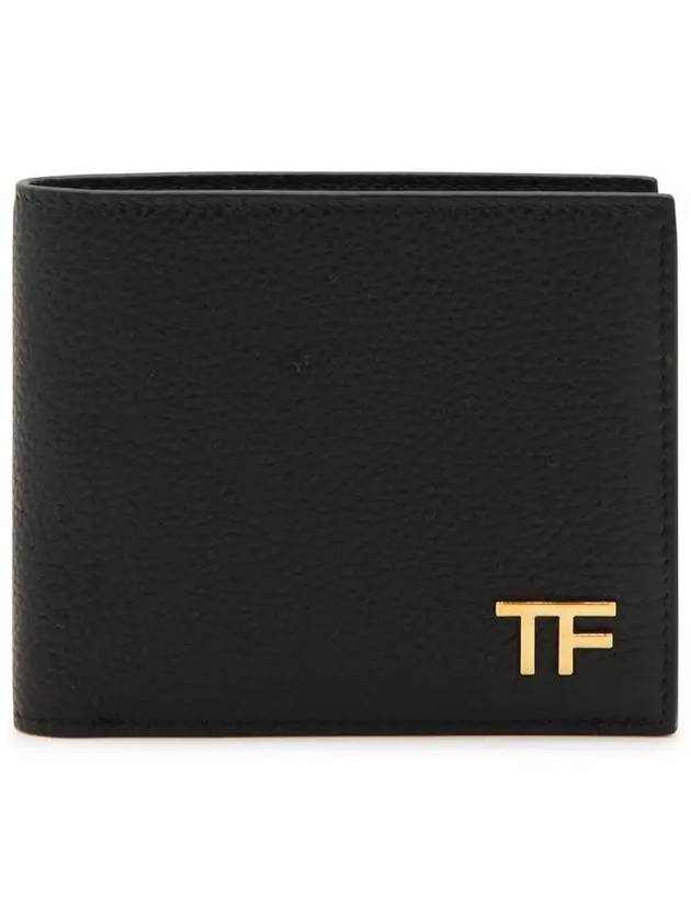 Logo Leather Half Wallet Black - TOM FORD - BALAAN 2