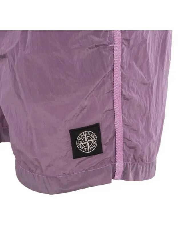 Men's Logo Patch Nylon Swim Shorts Rose Quartz - STONE ISLAND - BALAAN 5