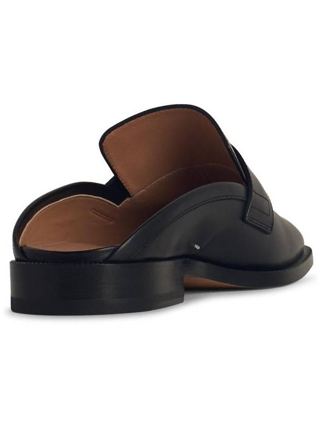 Maison Margiela 'Tabi' Black Leather Sabots - MAISON MARGIELA - BALAAN 3