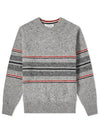 Seasonal Birdseye Jacquard Knit Top Gray - THOM BROWNE - BALAAN.