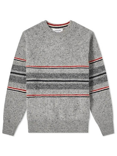 Seasonal Birdseye Jacquard Knit Top Grey - THOM BROWNE - BALAAN 2