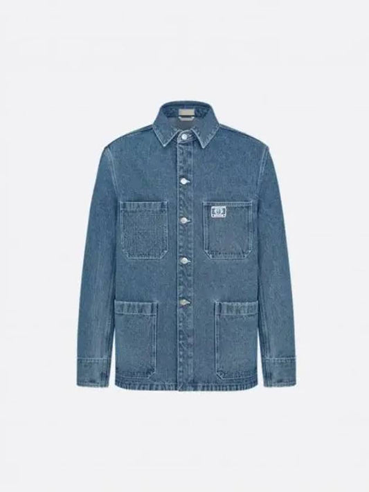 Charm Overshirt Cotton Twill Denim Jacket Blue - DIOR - BALAAN 2