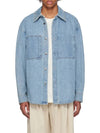 Men's Swaying Flower Denim Long Sleeve Shirt Blue - WOOYOUNGMI - BALAAN 3