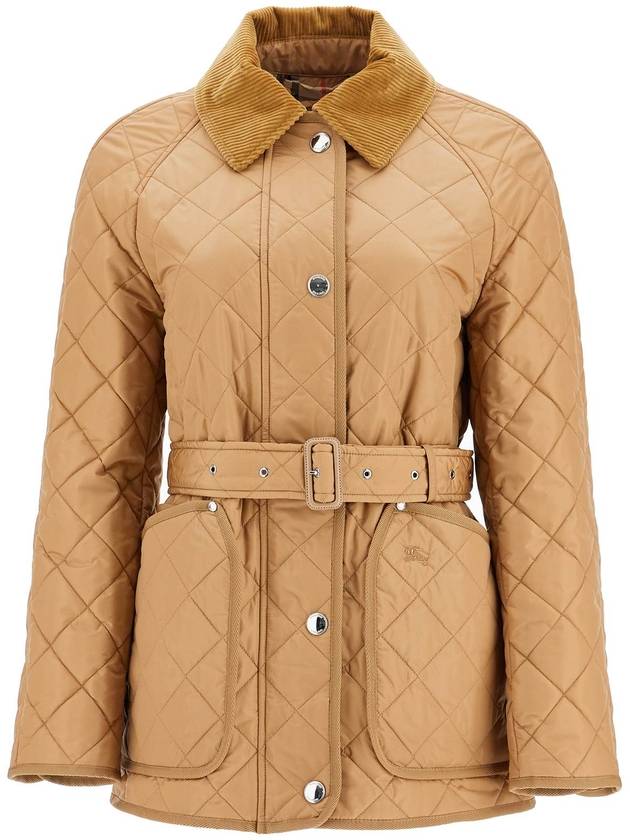 Diamond Quilted Nylon Jacket Beige - BURBERRY - BALAAN 2