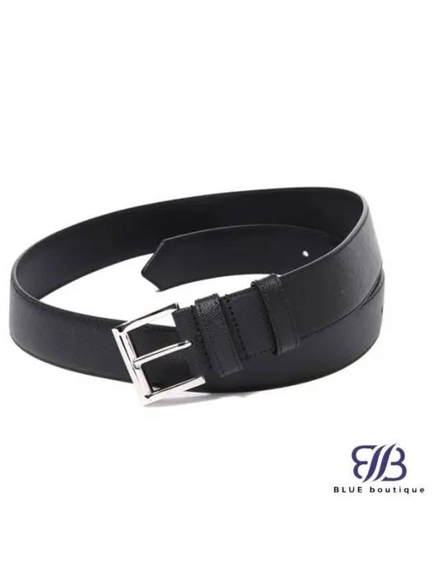 Saffiano Leather Belt Black - PRADA - BALAAN 2