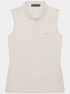 Polkadot Sleeveless Polo Shirt Beige - G/FORE - BALAAN 3