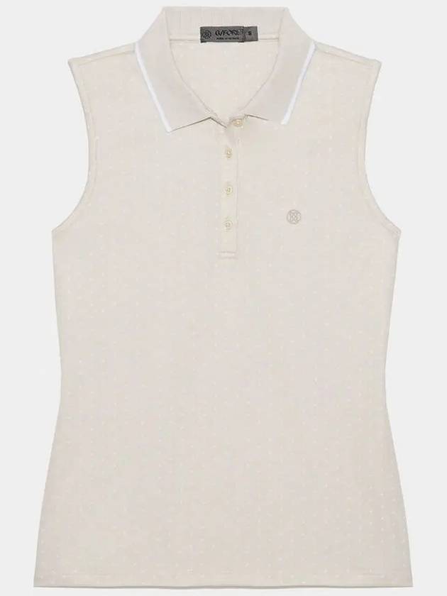 Polkadot Sleeveless Polo Shirt Beige - G/FORE - BALAAN 3