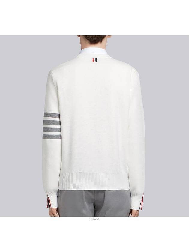 4 Bar Armband Milano Stitch Knit Top White - THOM BROWNE - BALAAN 4