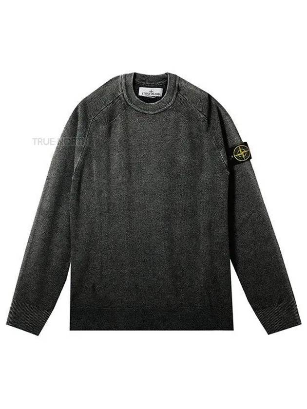 Wappen Patch Virgin Wool Knit Top Black - STONE ISLAND - BALAAN 2