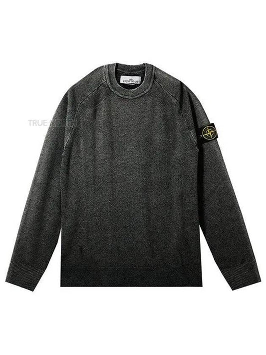 Wappen Patch Virgin Wool Knit Top Black - STONE ISLAND - BALAAN 2