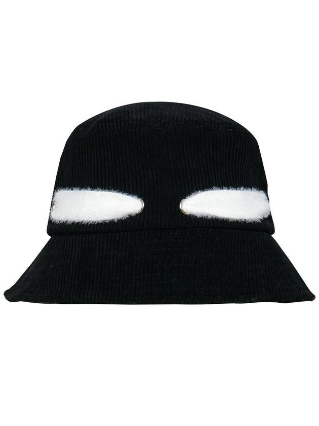 Wool Angora Ribbon Decoration Corduroy Black Bucket Hat DO6232AH92 2 - DOYOUKNOWMC GOLF WEAR - BALAAN 4