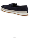 Triangle Logo Suede Loafers Navy - PRADA - BALAAN 5