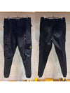 Stretch Cotton Wool Satin Cargo Pants Black - STONE ISLAND - BALAAN 2