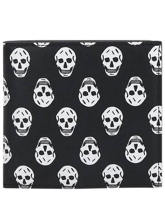 Skull Print Pullover Half Wallet Black - ALEXANDER MCQUEEN - BALAAN 2