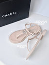 Markdown CC Logo Crystal Strap Sandals Beige 37 5 G39728 - CHANEL - BALAAN 6