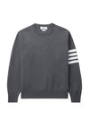 4 Bar Armband Milano Stitch Knit Top Mid Grey - THOM BROWNE - BALAAN 2