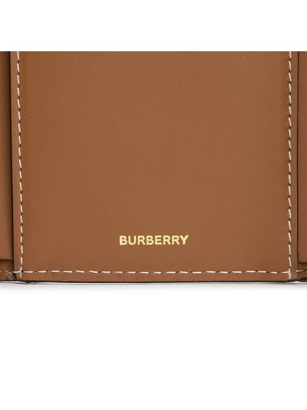 Women's Checked Leather Small Half Wallet Archive Beige - BURBERRY - BALAAN 9