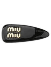 Logo Patent Leather Hair Clip Black - MIU MIU - BALAAN 2