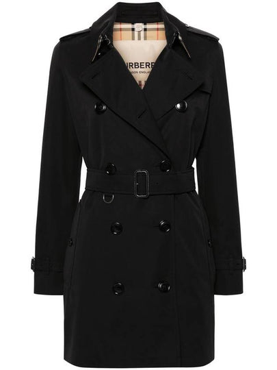 Kensington Cotton Trench Coat Black - BURBERRY - BALAAN 2