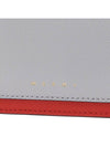 Saffiano Two-Tone Zipper Card Wallet Indian Orange Pelican - MARNI - BALAAN 7