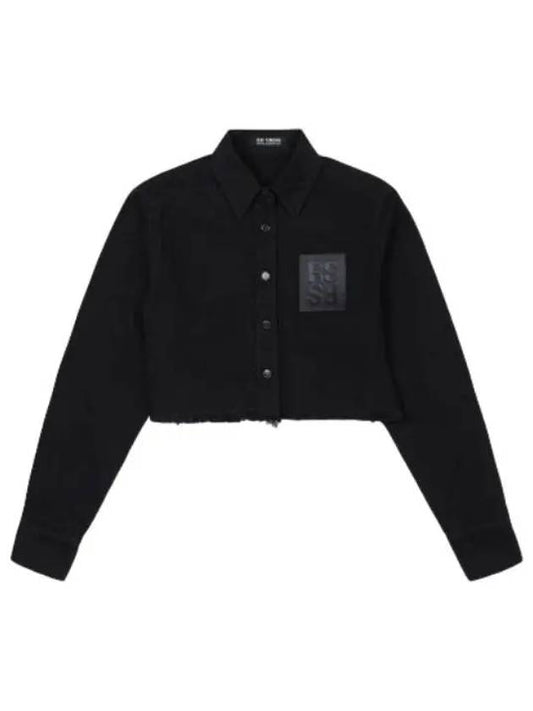 Logo Patch Low Cut Crop Shirt Black - RAF SIMONS - BALAAN 1