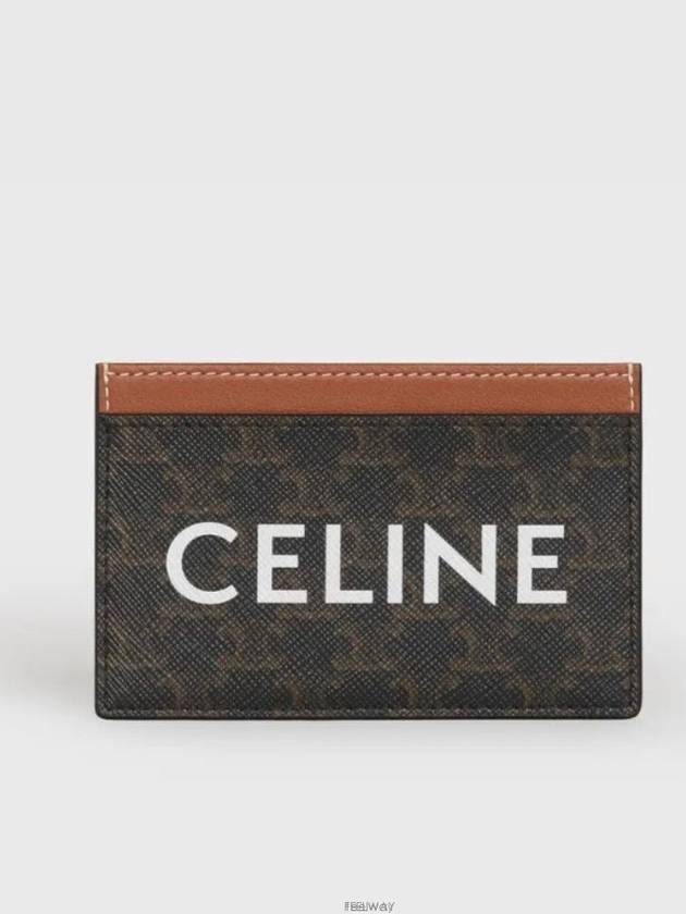 Triomphe Canvas Logo Card Wallet Tan - CELINE - BALAAN 2