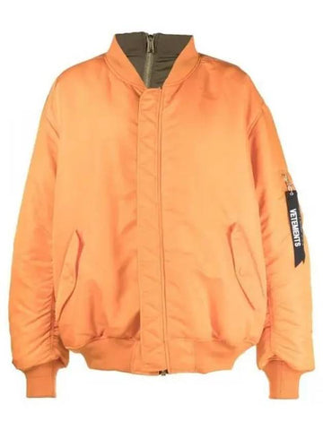 Reversible double zipper bomber UE63JA121O ORANGE - VETEMENTS - BALAAN 1