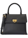 Trifolio Top Handle Tote Bag Black - SALVATORE FERRAGAMO - BALAAN 2