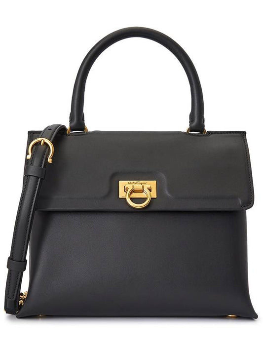 Trifolio Top Handle Tote Bag Black - SALVATORE FERRAGAMO - BALAAN 2