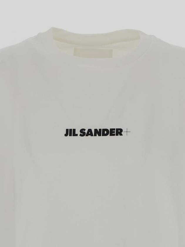 Logo Print Crew Neck Short Sleeve T-shirt Porcelain - JIL SANDER - BALAAN 4