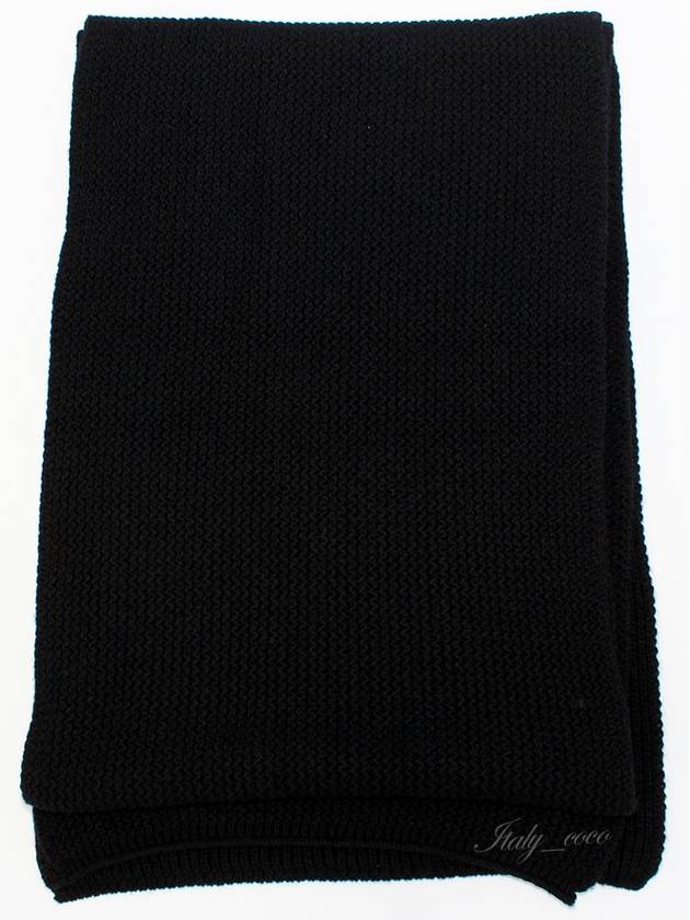 22A Logo Cashmere Muffler Black AA8312 - CHANEL - BALAAN 4