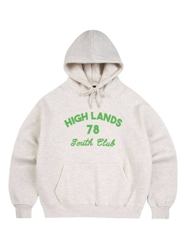 Brushed Peachskin South Club Logo Hoodie Oatmeal - MOO - BALAAN 1