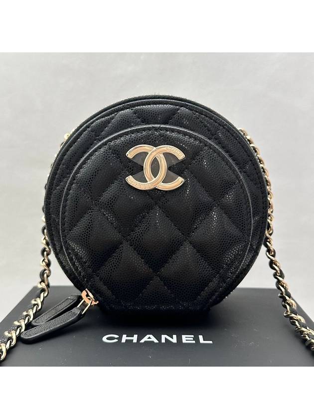 24 Years Women s Vanity Round Mini Bag Cross Black Silver LUX2407021 - CHANEL - BALAAN 1