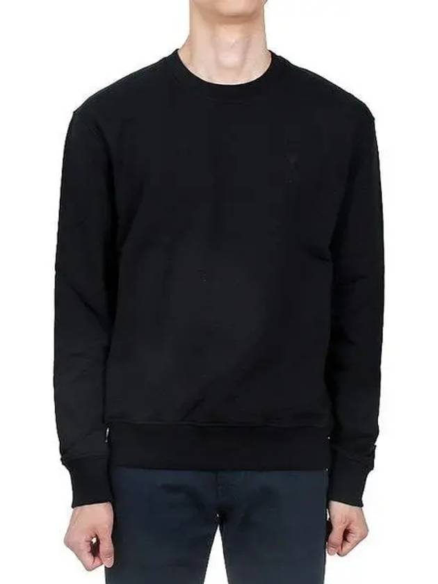 Embroidered Heart Logo Sweatshirt Black - AMI - BALAAN 2