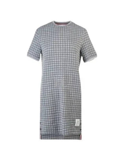 Check Tweed Crewneck Short Dress Grey - THOM BROWNE - BALAAN 2