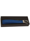 Lambskin Logo Strap Key Holder Blue - BOTTEGA VENETA - BALAAN 3