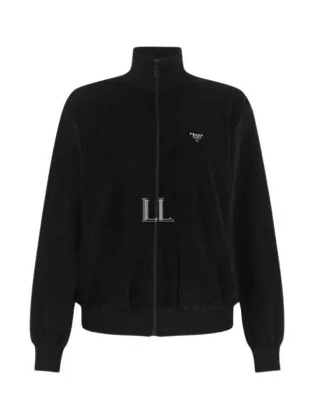 Triangle Logo High Neck Zip Up Jacket Black - PRADA - BALAAN 2