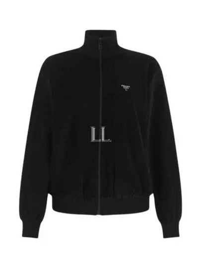 Triangle Logo High Neck Zip Up Jacket Black - PRADA - BALAAN 2