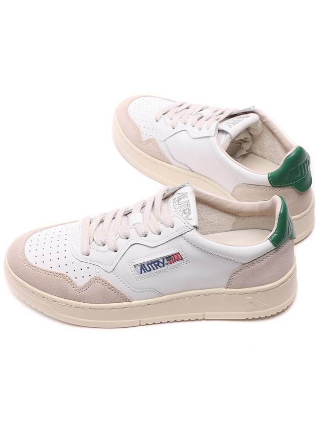 Medalist Suede Green Tab Low Top Sneakers White Beige - AUTRY - BALAAN 7