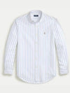 Embroidered Pony Logo Striped Long Sleeve Shirt Light Blue - POLO RALPH LAUREN - BALAAN 2