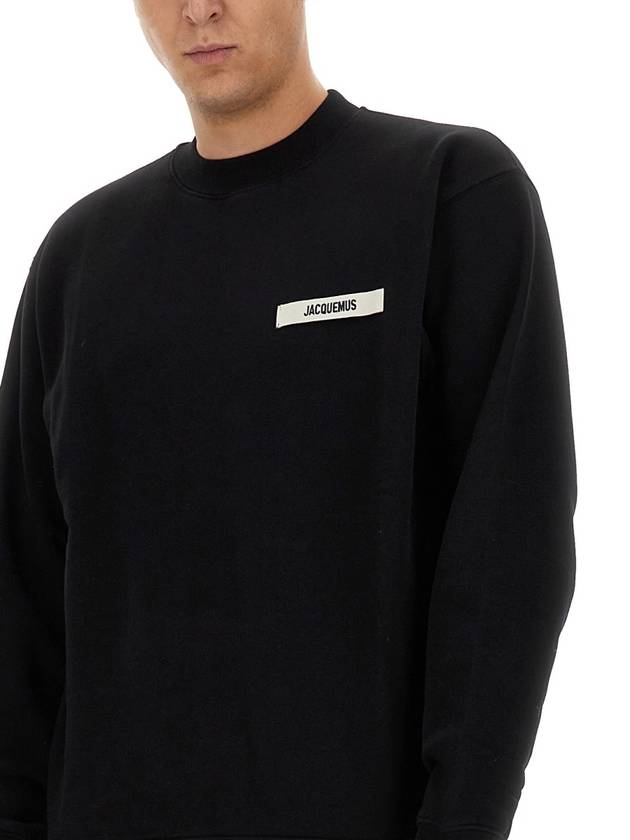 Le Gros Grain Logo Sweatshirt Black - JACQUEMUS - BALAAN 5