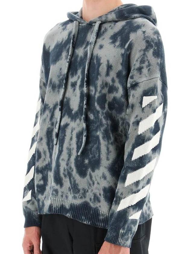 Men's Arrow Tie Dye Hooded Neck Knit Top OMHA169F22KNI001 0701R - OFF WHITE - BALAAN 5