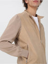 Knitted Sleeves Leather Jacket Beige - BRUNELLO CUCINELLI - BALAAN 4