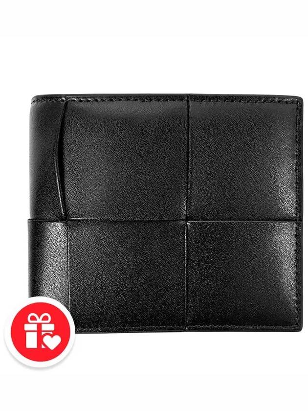 Men's Intrecciato Half Wallet Black - BOTTEGA VENETA - BALAAN 8