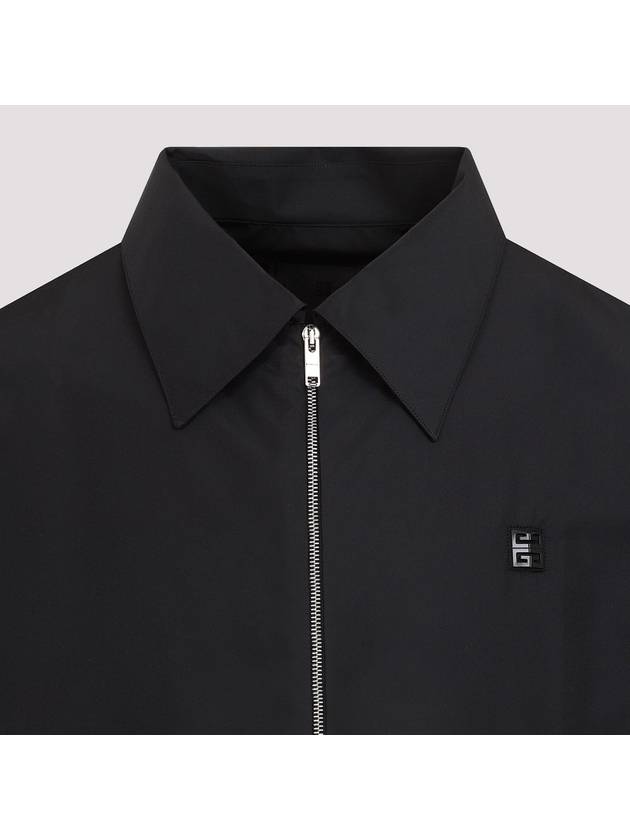 4G Logo Zipper Short Sleeve Shirt Black - GIVENCHY - BALAAN 4