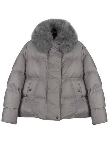 Shearling trimmed down padding FV05661M07W A9055 CHARCOAL YVC031gr - YVES SALOMON - BALAAN 1