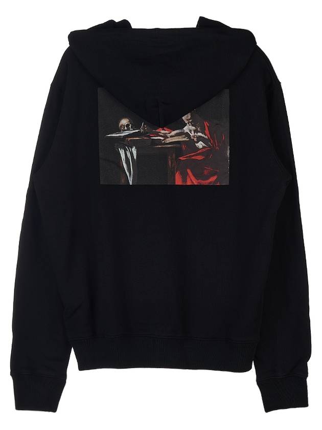 Caravaggio Printed Zip-Up Hoodie Black - OFF WHITE - BALAAN 4