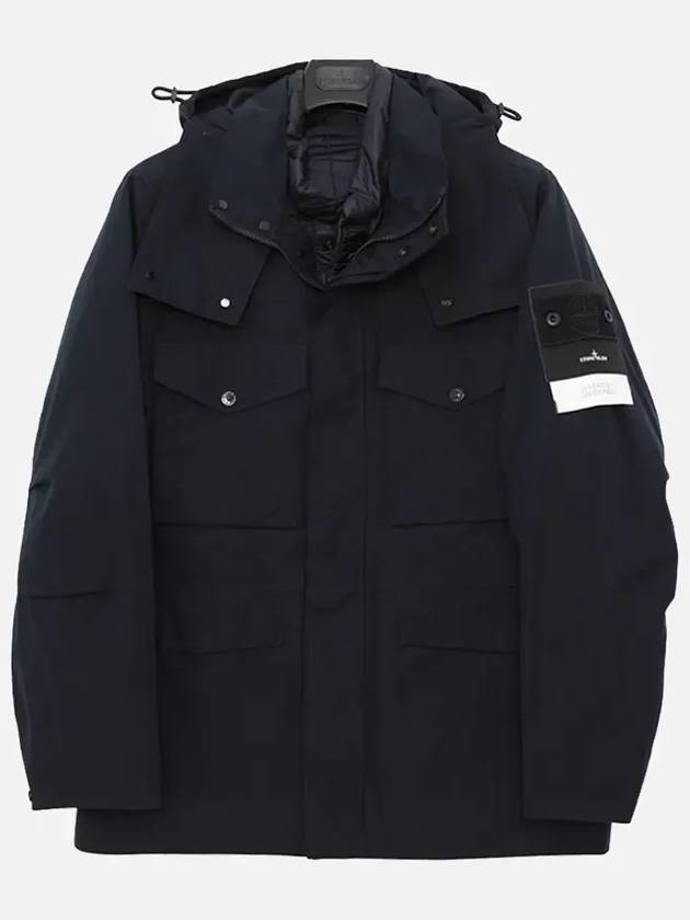 Men's Wappen Patch Ghost Piece Zip-up Jacket Dark Navy - STONE ISLAND - BALAAN 3