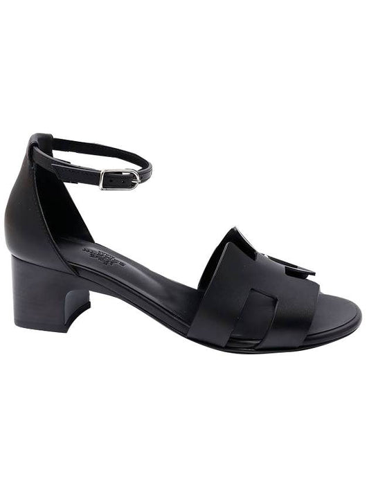 Encens 50 Strap Calfskin Sandals Noir - HERMES - BALAAN 1